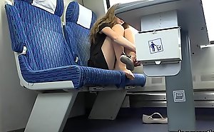 Teen Girl In Pantyhose On The Train