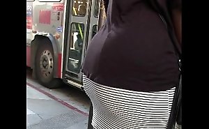 Candid Black Woman Miniskirt Bubble butt Private road creep shot